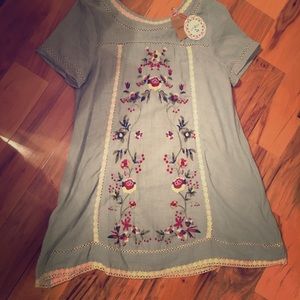 Crochet and Linen dress